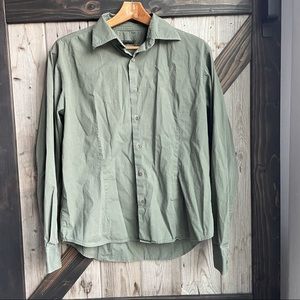 Sisley green button down shirt size large